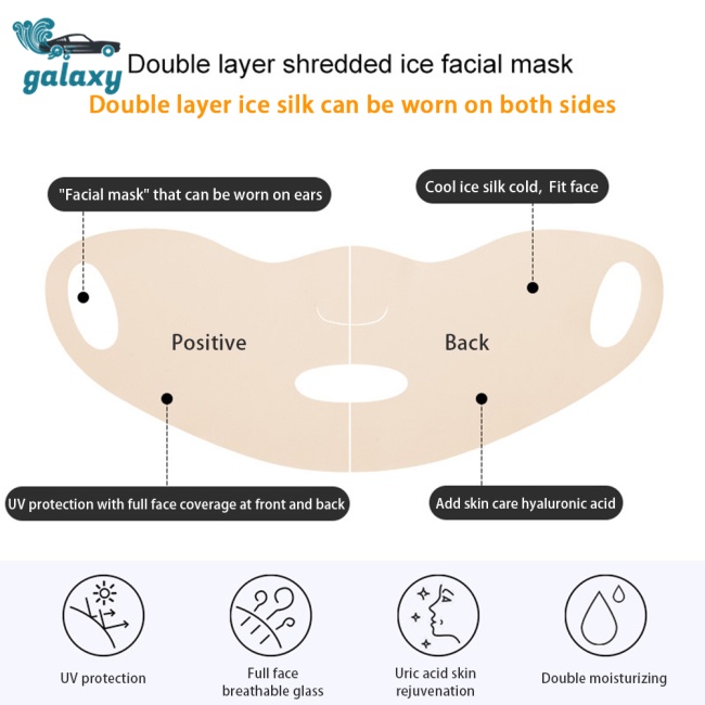 Galaxy Khẩu Trang Chống Nắng Hai Lớp Bằng Lụa Lạnh Thoáng Khí Có Thể Giặt Sạch Dành Cho Bạn