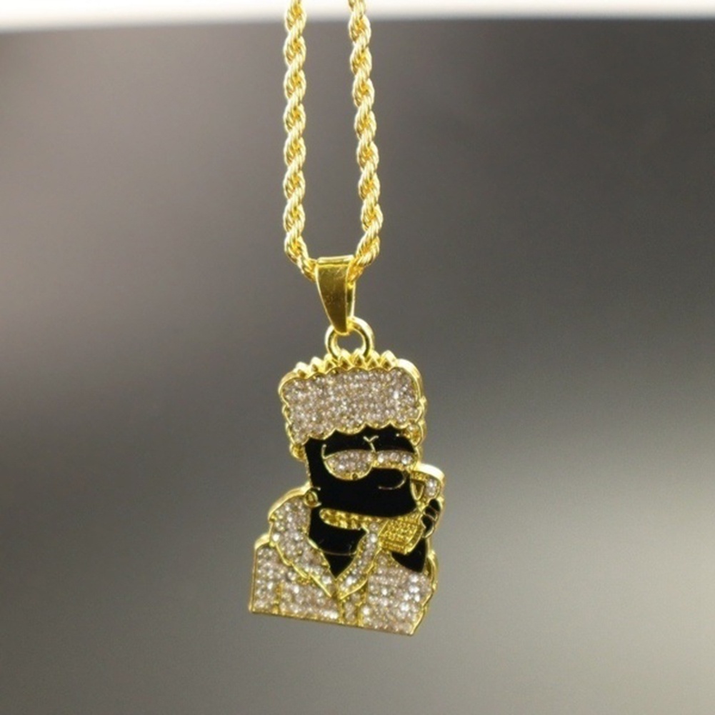 Vòng cổ Hợp Kim Trang Trí Mặt Hoạt Hình Simpson Phong Cách Hip Hop Cho Nam