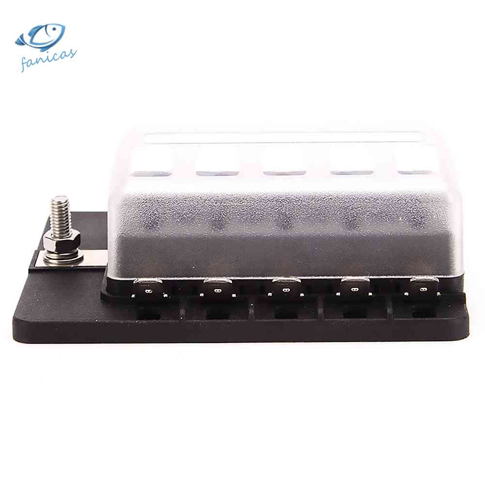 Giá Đỡ Cầu Chì 10 Cổng Có Đèn LED Báo Hiệu Cho Xe Hơi / Tàu Thuyền