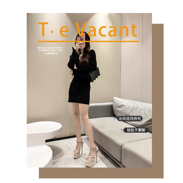 Giày Sandal Cao Gót Mũi Nhọn Chống Thấm Nước Thời Trang Xuân Thu 2023