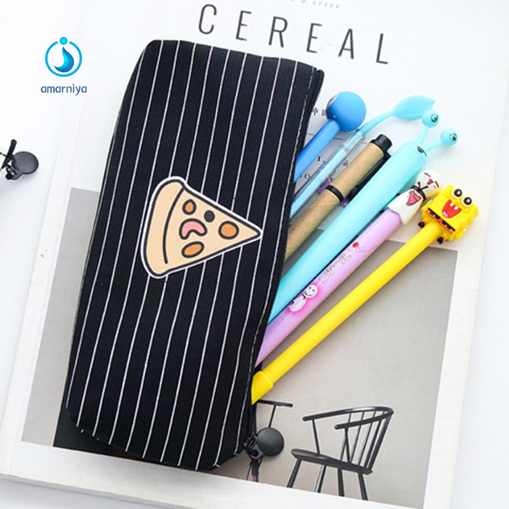 Túi Đựng Bút Bằng Vải Canvas Hình Thức Ăn Dễ Thương Sáng Tạo