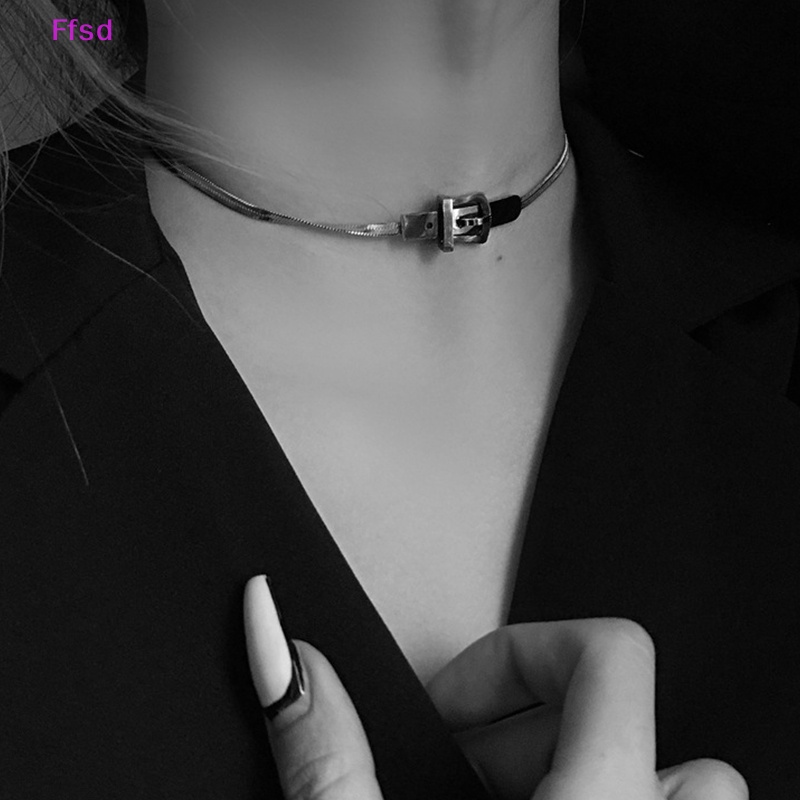Vòng Cổ Choker Dây Xích Bằng Thép Titan Phong Cách Punk Hiphop Tối Giản Quyến Rũ Cho Nữ