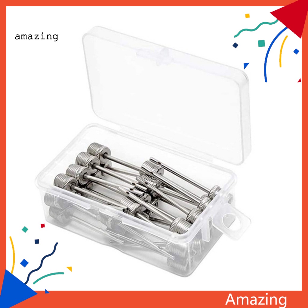 1 Bộ Kim Bơm Hơi Thể Thao Bằng Thép Không Gỉ Kèm Hộp Đựng