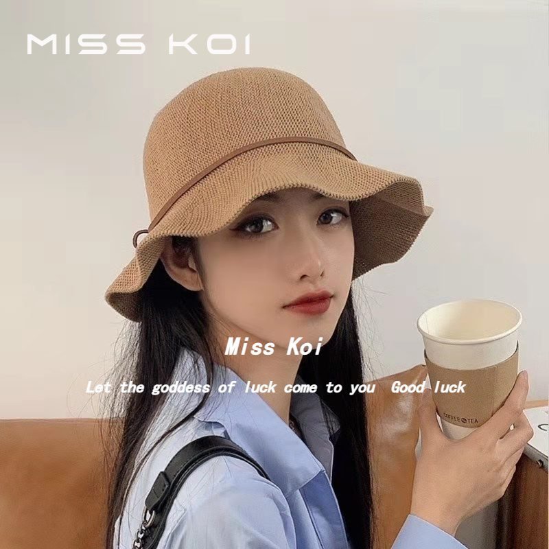 Nón Bucket Chất Liệu Da Dệt Kim Thời Trang Mùa Hè Cho Nữ