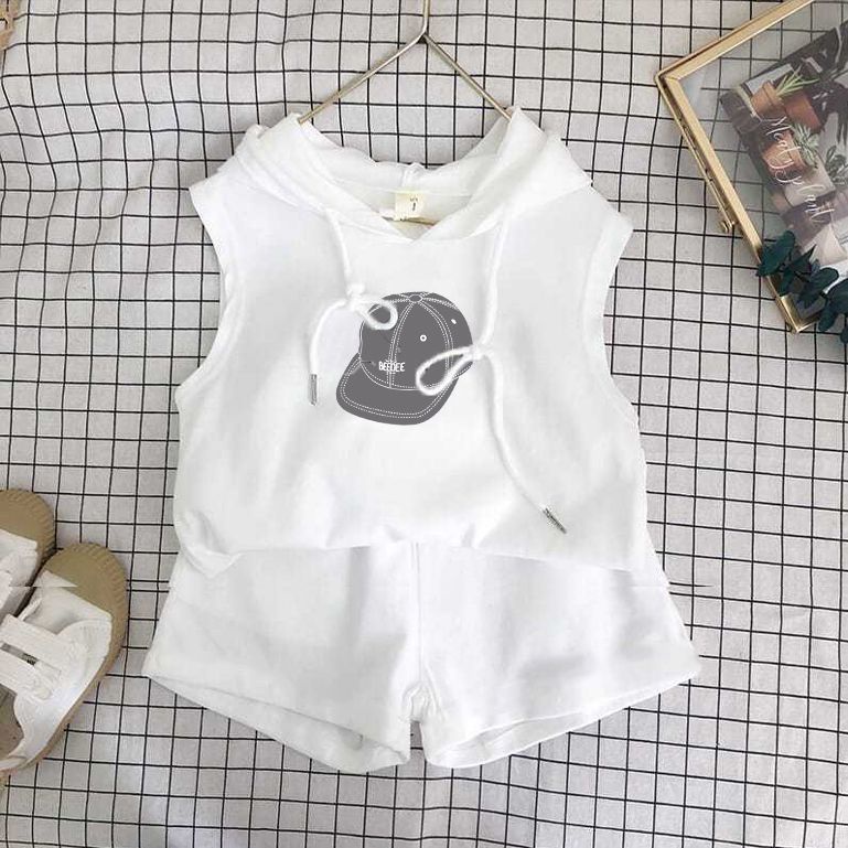 Bộ Đồ Thể Thao Áo Hoodie Tay Ngắn Phối Quần Short Thời Trang Mùa Hè 2023 Cho Bé