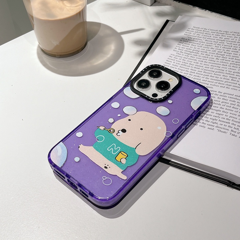 Ốp Điện Thoại TPU Silicon Hình Cún Lấp Lánh Cho iPhone 11 12 13 14 Pro Max