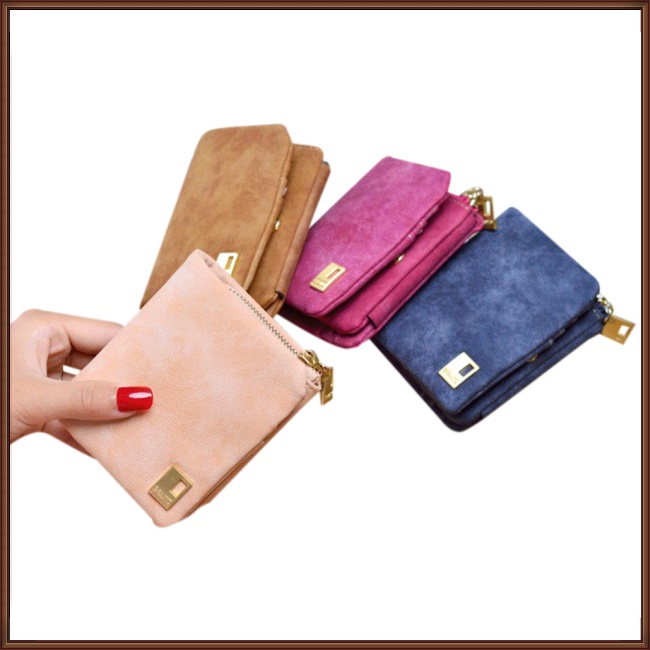 Ví Da Cầm Tay Mini Có Nút Gài Thời Trang Cho Nữ