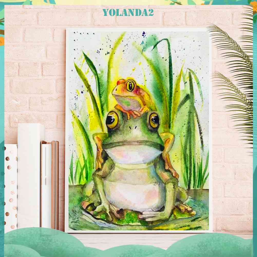Bộ Tranh Đính Đá 5D Họa Tiết Chú Ếch Độc Đáo DIY Dùng Trang Trí Nhà Cửa