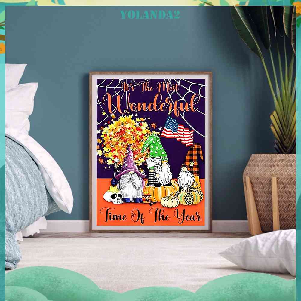 Tranh Đính Đá Kim Cương Toàn Bộ 5D DIY Hình Vẽ Bí Ngô