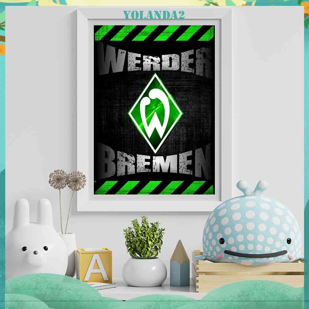 Tranh Đính Đá Kim Cương Toàn Diện Hình Logo Câu Lạc Bộ Bóng Đá Werder