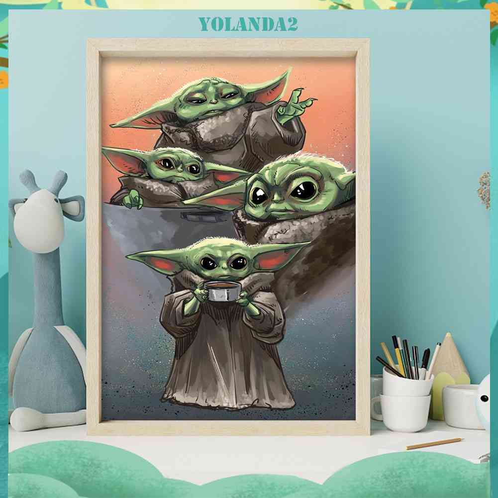 Bộ Tranh Đính Đá 5D Tự Làm Hình Yoda Hoạt Hình