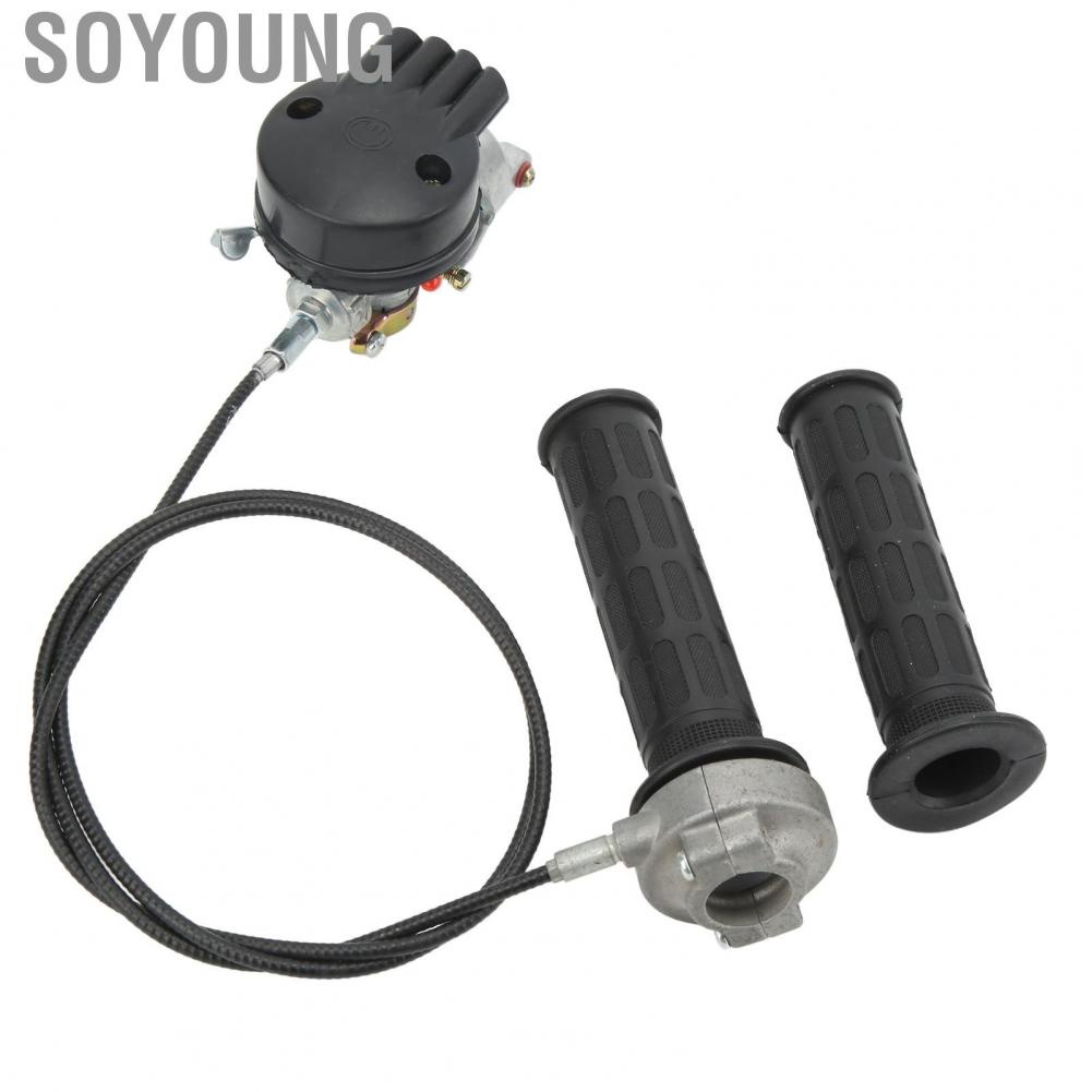 Soyoung Carb Throttle Grip Cable Set  High Toughness Carburetor Throttle Handle Bar  for 49cc To 80cc 2 Stroke Motorized Bicycle