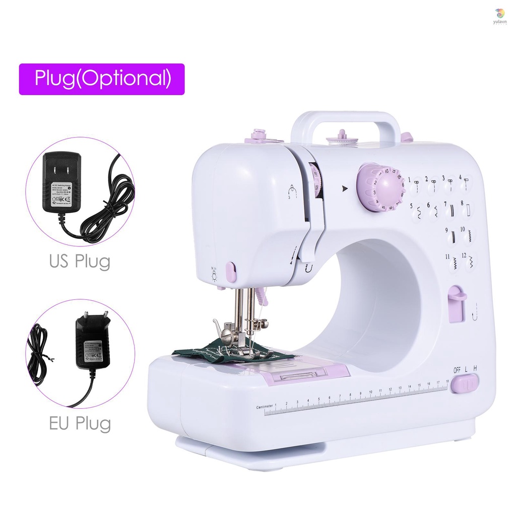 Bàn Đạp Chân Máy May Gia Dụng Đa Năng 2 Tốc Độ Điều Chỉnh Được 12 Khâu Có Đèn LED + 172 Phụ Kiện Bằng Da Dành Cho Người Mới Bắt Đầu