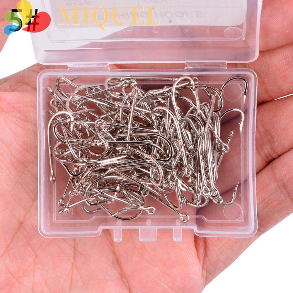 Set 50 Lưỡi Câu Cá Bằng Thép Không Gỉ Màu Đen Chất Lượng Cao