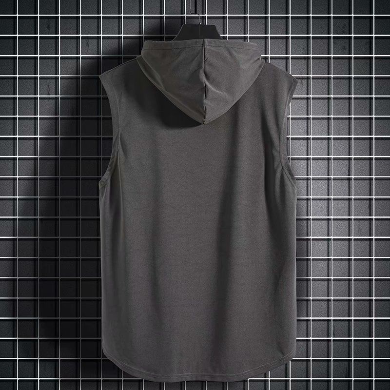 Áo Hoodie Sát Nách Phối Lưới Thoáng Khí Nhanh Khô Họa Tiết Cá Mập Thời Trang Mùa Hè 2023 Cho Nam