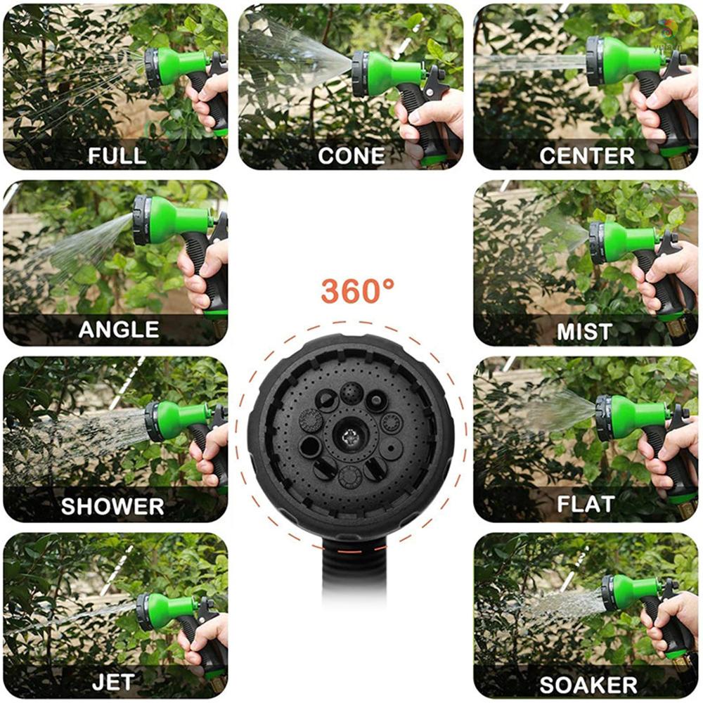 Ống Nước Tưới Vườn Có Thể Mở Rộng 100ft Với 9 Vòi Phun Nước Mạnh Linh Hoạt Bằng Đồng Thau Cứng Và Lõi Cao Su