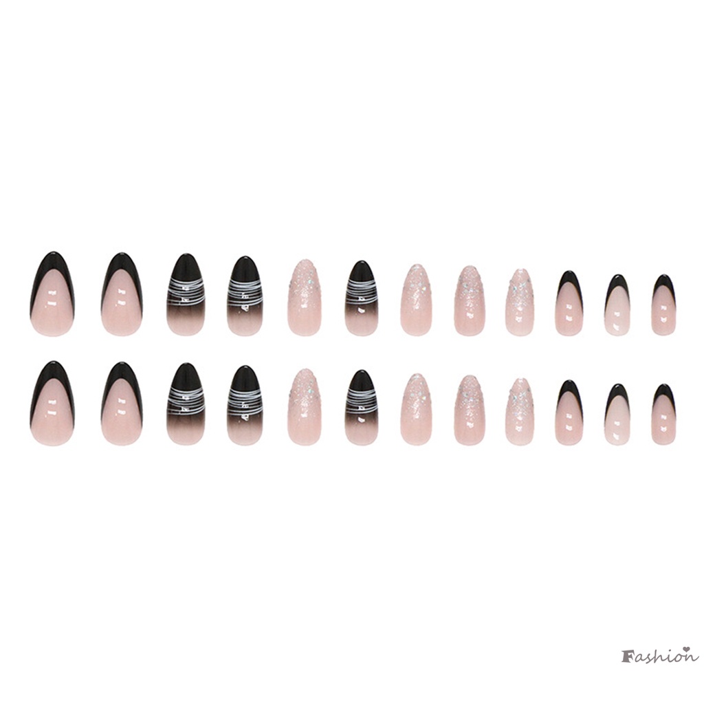 Móng Tay Giả Đính Kim Sa Màu Trắng Ngọt Ngào Và Quyến Rũ Có Thể Tái Sử Dụng