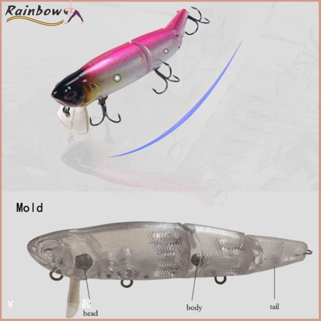 Mồi Giả Nhử Cá 3 Khớp Nối Bằng Nhựa Cứng Kèm Móc Câu