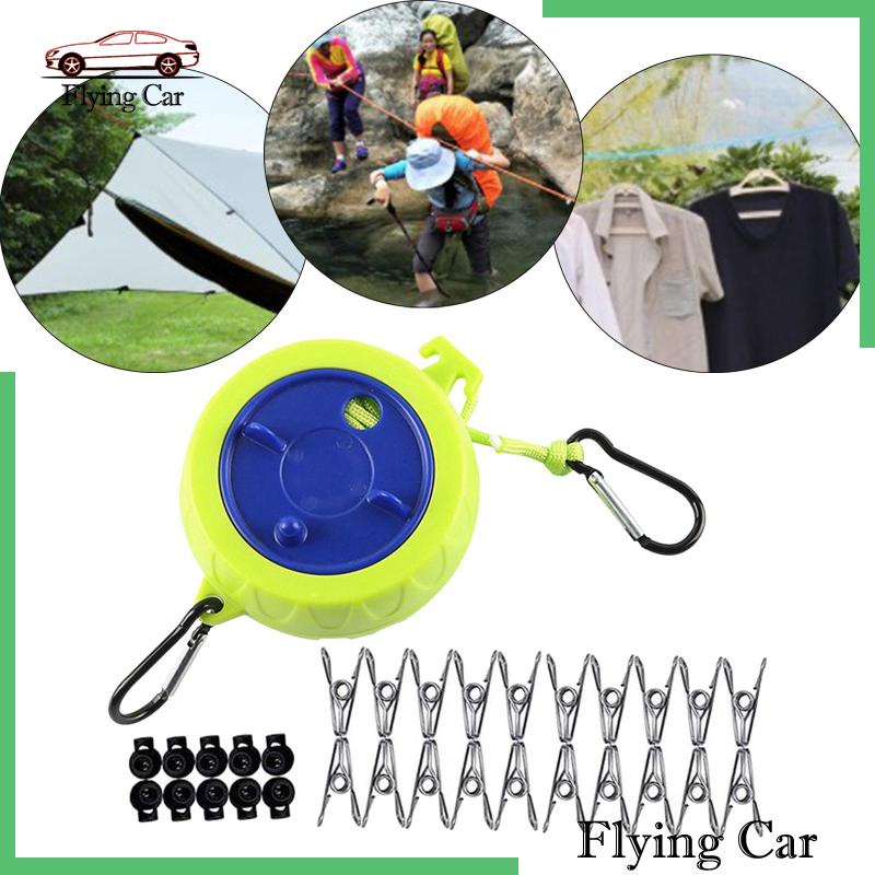 [Lzdjfmy2] Dây Phơi Quần Áo Cắm Trại / Đi Bộ Đường Dài Có Thể Thu Gọn