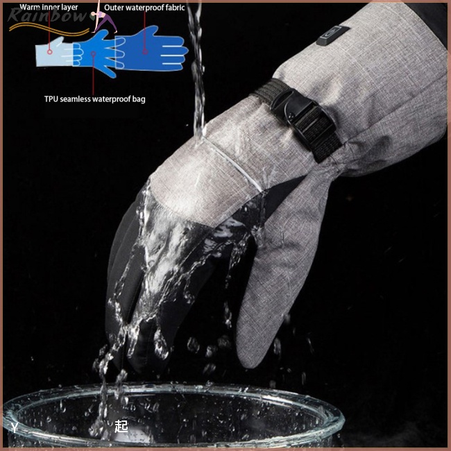 Găng Tay Sưởi Ấm Chạy Pin Lithium Thông Minh Có Thể Sạc Lại Dùng Trượt Tuyết / Đạp Xe Ngoài Trời Vào Mùa Đông