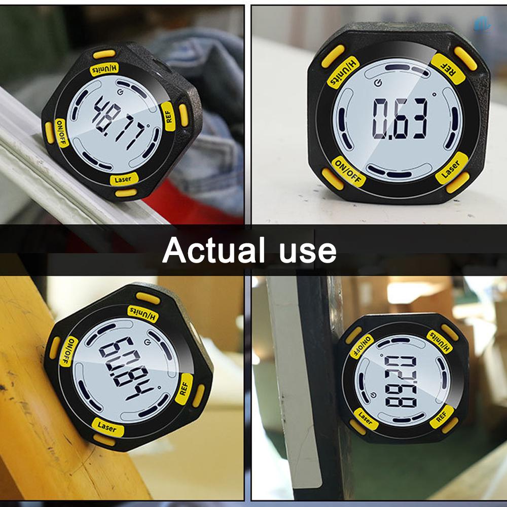 (s2mwvn) Máy Dò Góc Kỹ Thuật Số 5 Mặt Có Nam Châm Mạnh 4 * 90° Đồng Hồ Đo Tốc Độ 4 Đường Laser Có Thể Điều Chỉnh