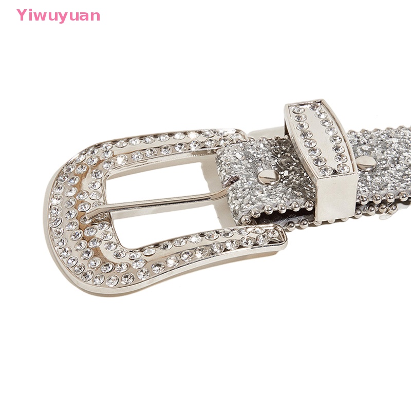 Thắt Lưng Da PU Đính Đá Lấp Lánh Phong Cách Cao Bồi Phương Tây Y2K Mới