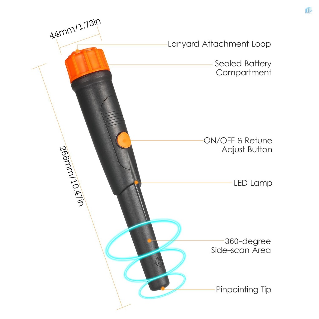 Máy Dò Kim Loại s2mwvn IP68 Chống Nước IP68 Có Thể Xoay 360 Độ Độ Nhạy Cao