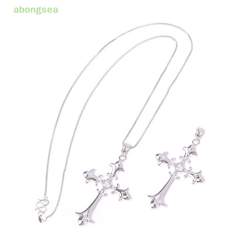 Vòng cổ Mặt Thánh Giá Bằng Thép Không Gỉ Đính Đá Phong Cách Gothic Thời Trang Cho Nam