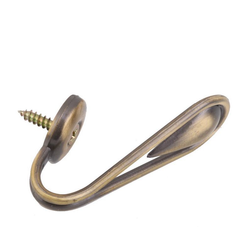 1 Cặp Móc Buộc Rèm Cửa Bằng Hợp Kim Hình Giọt Nước Vintage (Màu Đồng)