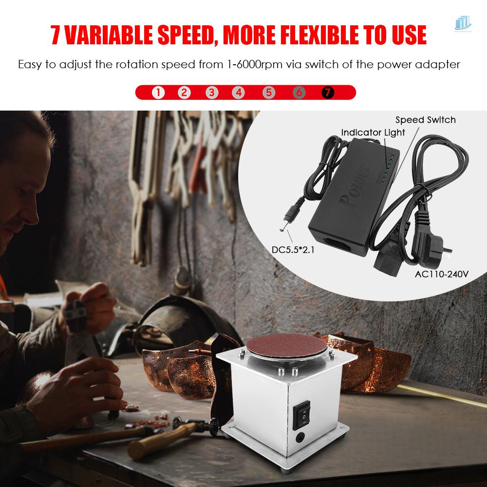 Đĩa Mài Đánh Bóng Mini 7 Tốc Độ Tự Dính 20 Đĩa Chà Nhám Cho Máy Mài Gỗ