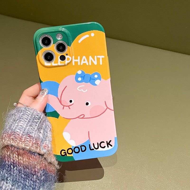 Ốp Điện Thoại Cứng Siêu Mỏng Họa Tiết Chú Voi Dễ Thương Dành Cho Iphone 13 EEYZ 14 Pro 78p 11 max