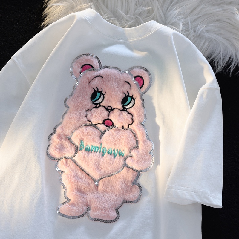 Áo Thun Tay Ngắn Chất Liệu 100% Cotton Cao Cấp Thời Trang Theo Phong Cách Hàn Quốc Cho Nữ