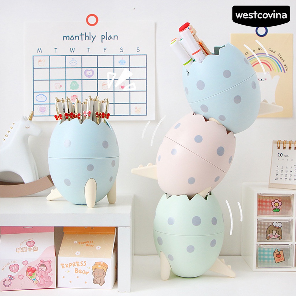 [COD]♪Giá Đỡ Bút Hình Trứng Khủng Long Bằng Nhựa Cỡ Lớn Đáng Yêu Tiện Dụng Cho Gia Đình