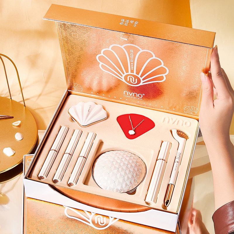 Bộ Mỹ Phẩm Trang Điểm Màu Trắng Tám Món Mỹ Phẩm Hộp Quà Tặng Ngày Giáng Sinh / Valentine / Mascara / Bút Kẻ Mắt