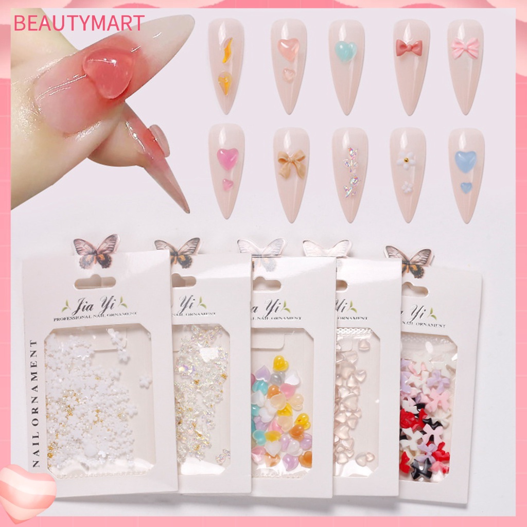 Túi 50 Miếng Dán 3D Trang Trí Móng Tay Nghệ Thuật Không Phai Chống Trầy Xước Không Dễ Phai Màu Có Thể Tháo Rời