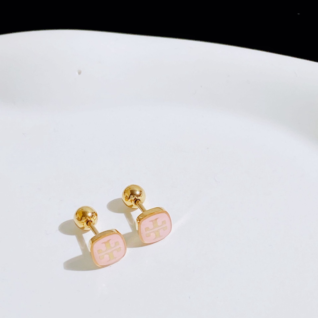 Khuyên Tai Đinh Tán Hình Học Bằng Thép Titan Epoxy Đơn Giản Dễ Phối Đồ Mori Series Khí Chất