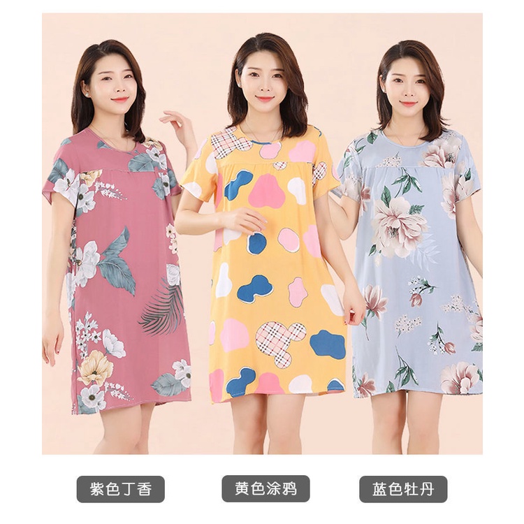 Đầm Ngủ Chất Liệu Cotton Lụa Mỏng Dáng Rộng Thời Trang Mùa Hè Cho Nữ