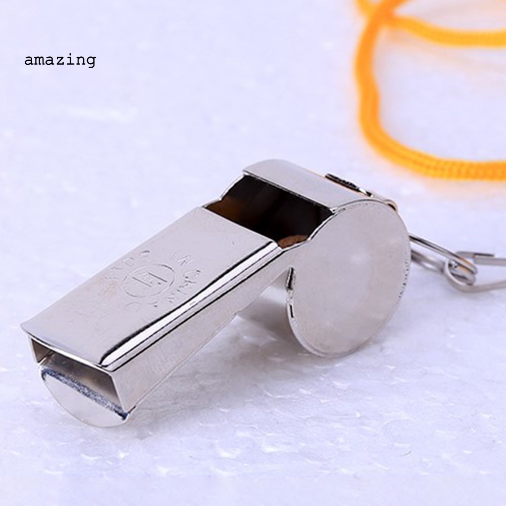 Còi Thổi Trọng Tài Bóng Đá Bằng Inox Kèm Dây Đeo Tiện Dụng