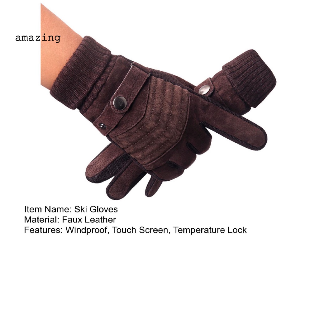 1 Đôi Găng Tay Thể Thao Giữ Ấm Mùa Đông Khóa Nhiệt Cho Nam