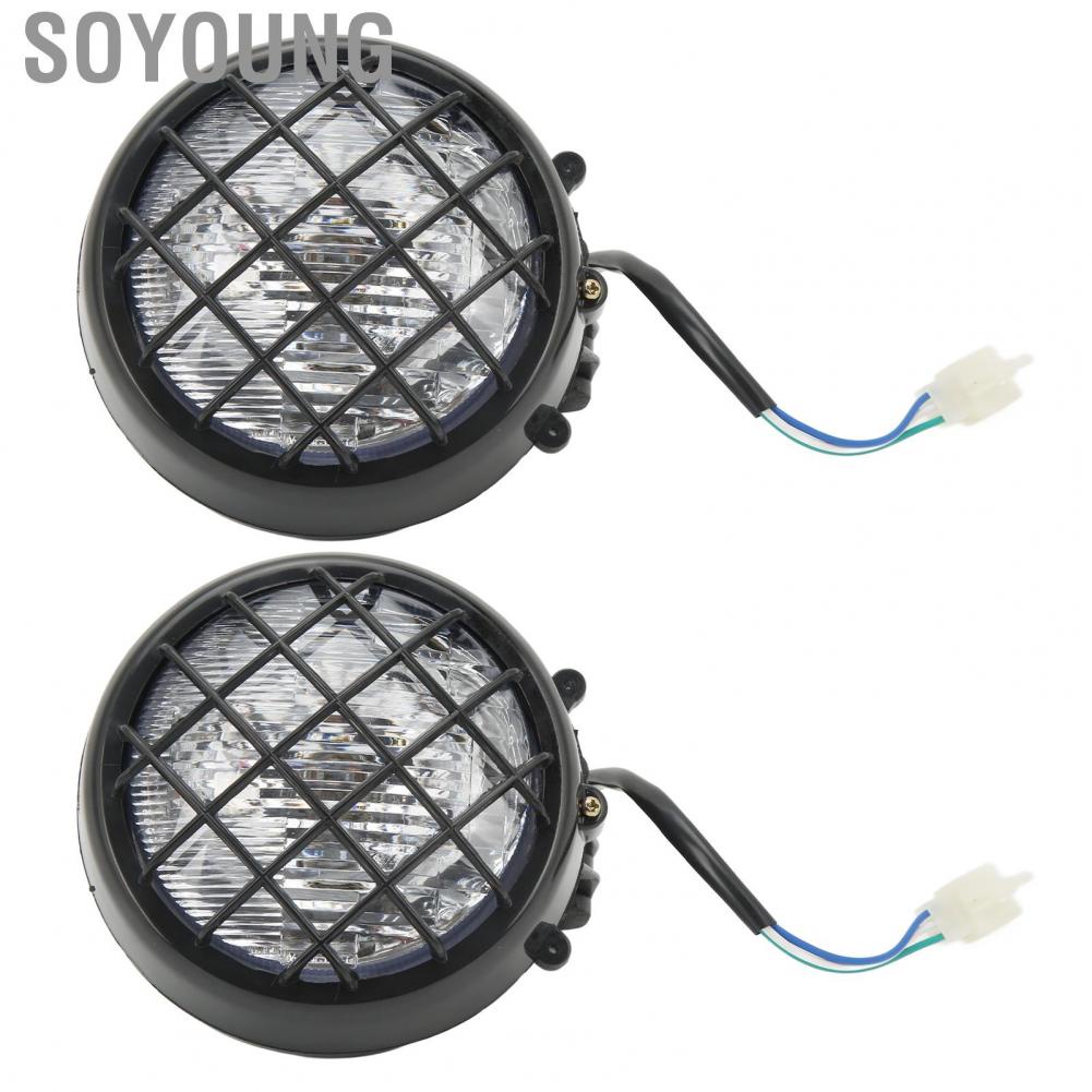 Soyoung Headlight Assembly Direct Replacement Long Durability High Brightness ATV Headlamps Protective Shockproof Scratchproof with