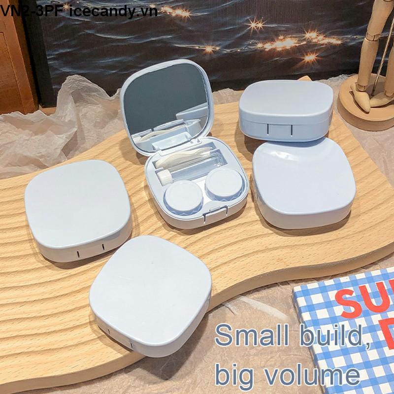 Hộp đựng lens xinh xắn màu pastel trơn thiết kế sang trọng cho nữ-dụng cụ đựng lens