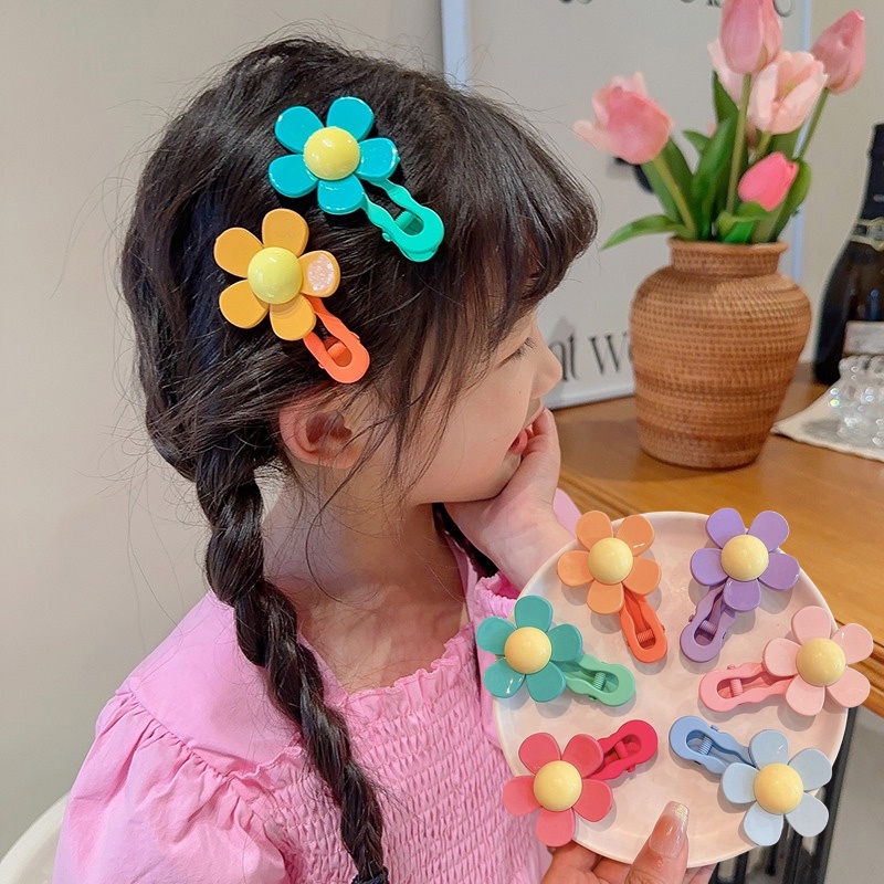Kẹp Tóc Mái Hoa Dễ Thương Không Đau Cho Bé Gái