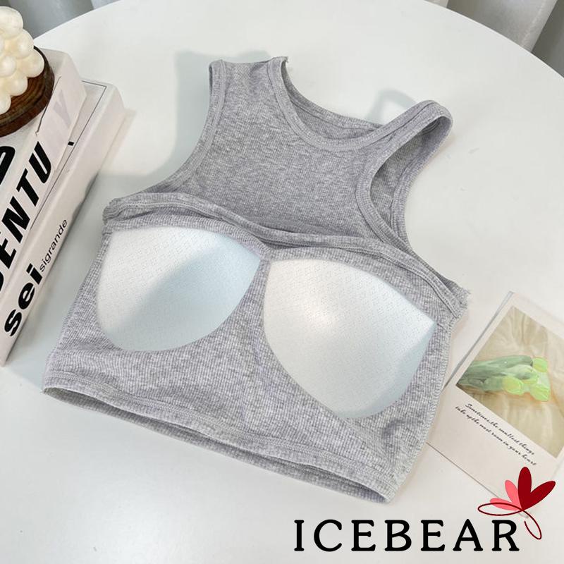 Áo Ngực Thể Thao Không Tay Có Mút Đệm Màu Sắc Đơn Giản Dành Cho Nữ