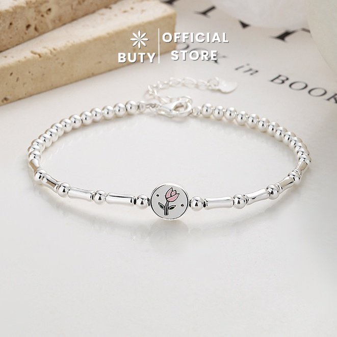 Vòng tay lắc tay nữ mặt hoa tulip thời trang sành điệu hot trend phối đồ đi làm đi chơi Buty