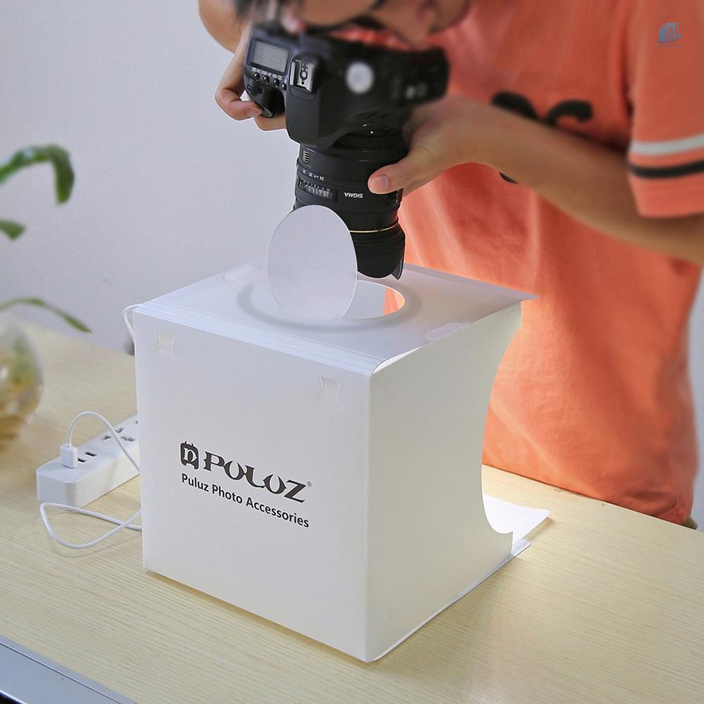 PULUZ Bộ Hộp Đèn Led Mini Có Thể Gấp Gọn Tiện Dụng Dùng Chụp Ảnh