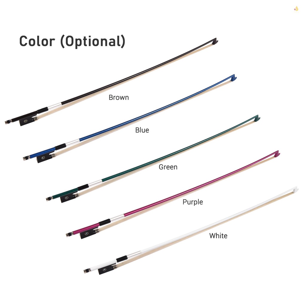 Cây Cung Đàn Violin 4 / 4 Bằng Sợi Carbon Lông Ngựa Trắng Có Độ Cân Bằng Tốt