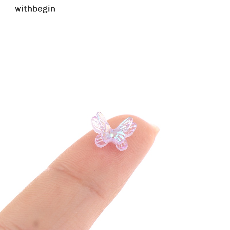 Bộ 20 Miếng Dán Móng Tay Hình Bướm Bằng Resin Lấp Lánh Nhiều Màu Sắc DIY