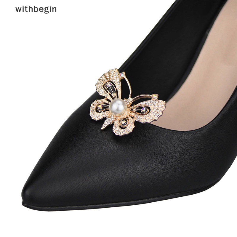 Kẹp Khóa Giày Hình Bướm Đính Đá Trang Trí Thanh Lịch Dành Cho Bạn Nữ