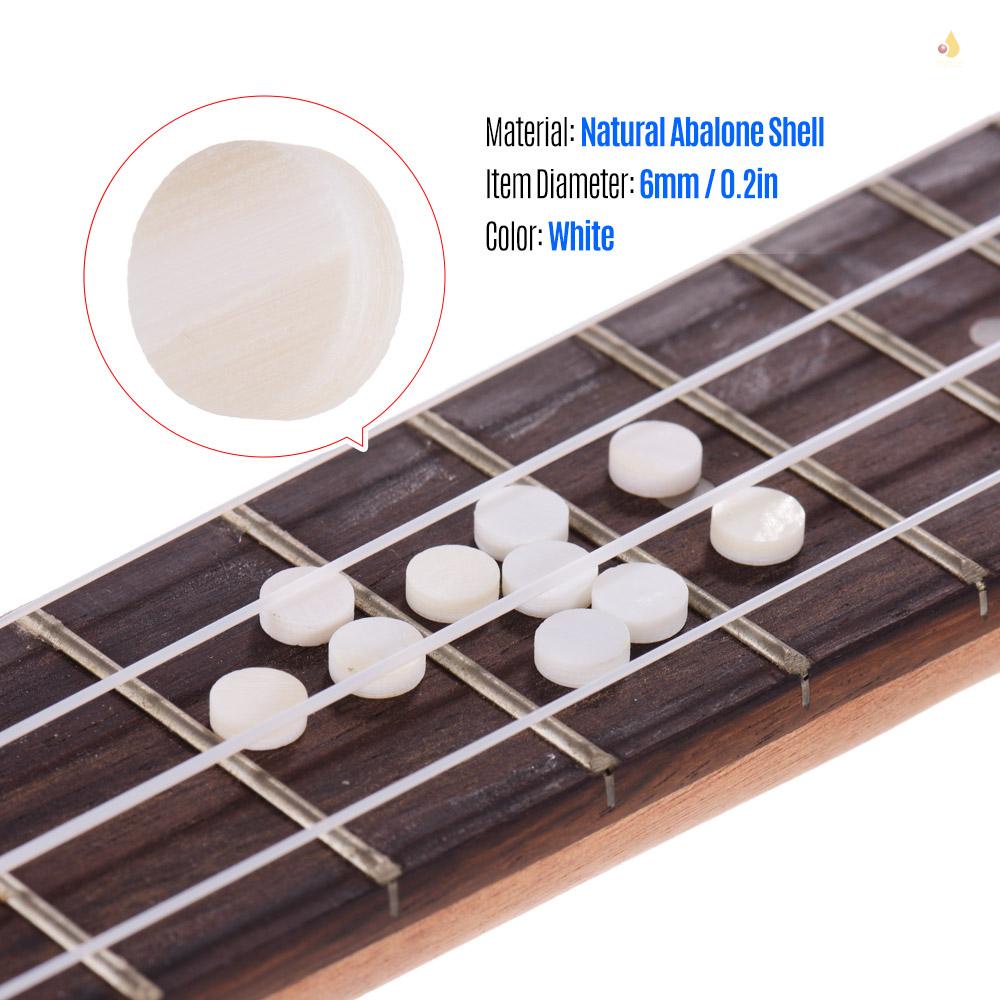 Set 10 Vỏ Bọc Bảng Phím Đàn Đường Kính 6mm Họa Tiết Chấm Bi Màu Trắng Đính Ngọc Trai