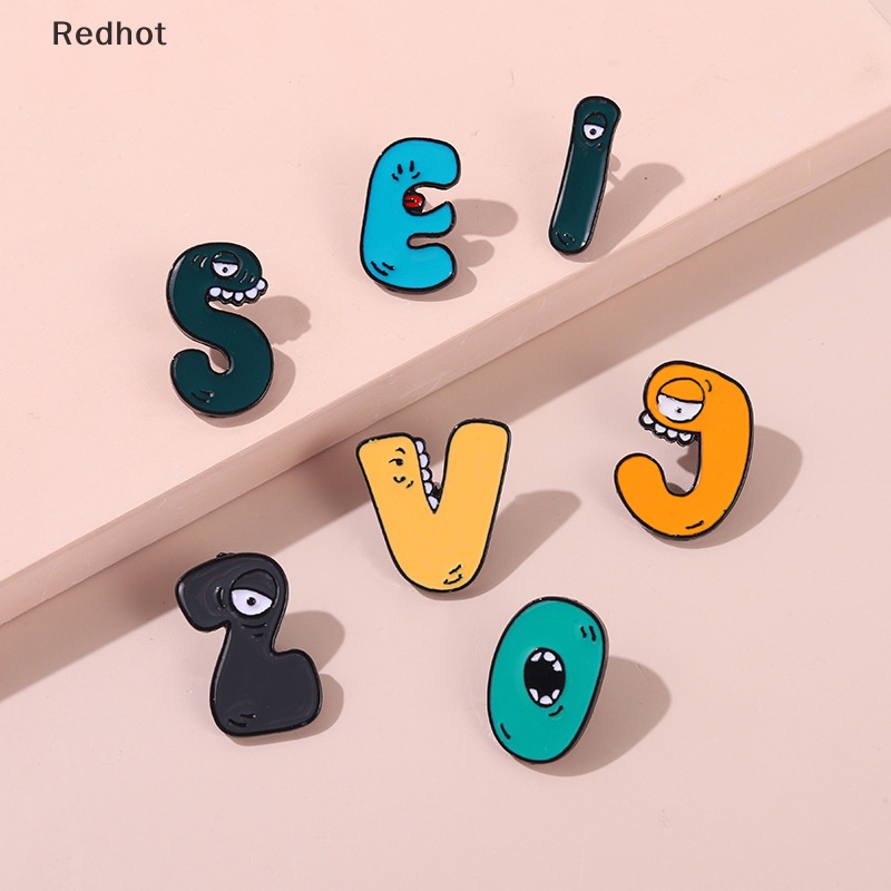 &lt; Redhot &gt; Trâm Cài Áo Nữ Tráng Men Hình Mắt Chữ Cái Tiếng Anh Phụ Kiện Giảm Giá